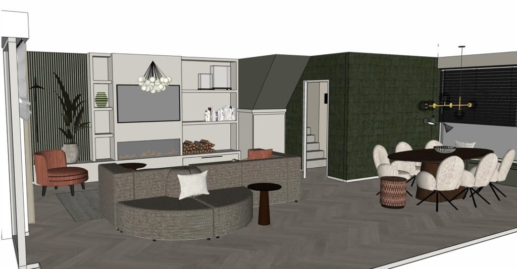 3D beeld woonkamer - Interieuradvies De Meern