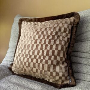 Kussen - Damier (nude)