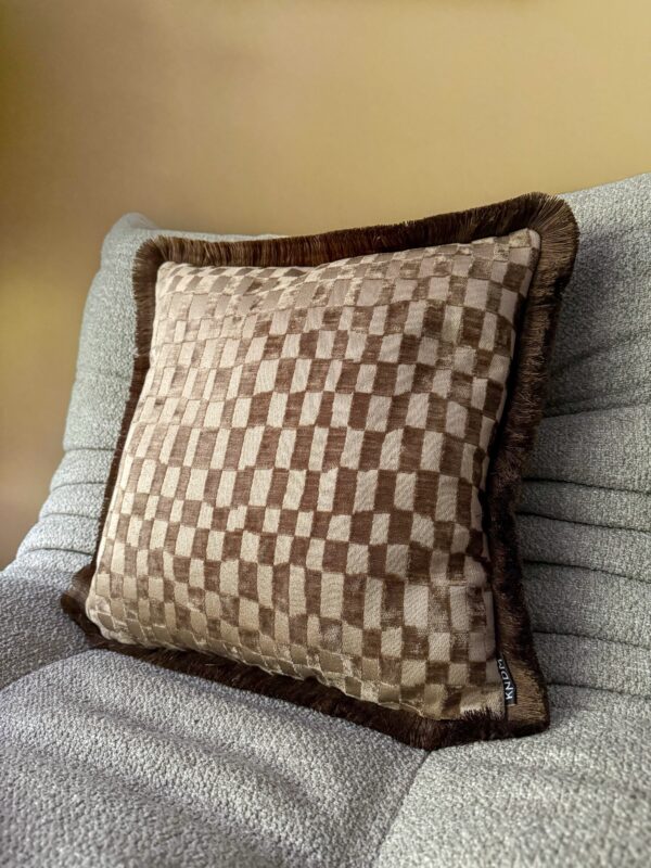 Kussen - Damier (nude)